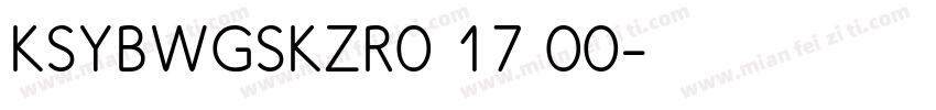 KSYBWGSKZR0 17 00字体转换
